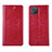 Custodia Portafoglio In Pelle Cover con Supporto L02 per Oppo A92s 5G Rosso