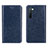 Custodia Portafoglio In Pelle Cover con Supporto L02 per Oppo F15 Blu