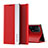 Custodia Portafoglio In Pelle Cover con Supporto L02 per Oppo Find X5 Pro 5G Rosso