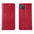 Custodia Portafoglio In Pelle Cover con Supporto L02 per Oppo Reno4 Z 5G Rosso
