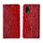 Custodia Portafoglio In Pelle Cover con Supporto L02 per Realme X7 5G Rosso