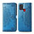 Custodia Portafoglio In Pelle Cover con Supporto L02 per Samsung Galaxy A21s Blu