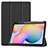 Custodia Portafoglio In Pelle Cover con Supporto L02 per Samsung Galaxy Tab S6 Lite 10.4 SM-P610 Nero