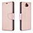 Custodia Portafoglio In Pelle Cover con Supporto L02 per Sony Xperia 10 Plus Oro Rosa