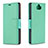 Custodia Portafoglio In Pelle Cover con Supporto L02 per Sony Xperia 10 Plus Verde