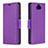 Custodia Portafoglio In Pelle Cover con Supporto L02 per Sony Xperia XA3 Ultra Viola