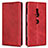Custodia Portafoglio In Pelle Cover con Supporto L02 per Sony Xperia XZ2 Rosso