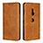 Custodia Portafoglio In Pelle Cover con Supporto L02 per Sony Xperia XZ3 Arancione