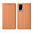 Custodia Portafoglio In Pelle Cover con Supporto L02 per Vivo X50 Pro 5G Arancione