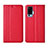 Custodia Portafoglio In Pelle Cover con Supporto L02 per Vivo X51 5G Rosso