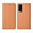 Custodia Portafoglio In Pelle Cover con Supporto L02 per Vivo X60 5G Arancione