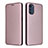 Custodia Portafoglio In Pelle Cover con Supporto L02Z per Motorola Moto E32 Oro Rosa