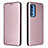 Custodia Portafoglio In Pelle Cover con Supporto L02Z per Motorola Moto Edge 20 Pro 5G Oro Rosa