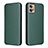 Custodia Portafoglio In Pelle Cover con Supporto L02Z per Motorola Moto G32 Verde