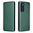 Custodia Portafoglio In Pelle Cover con Supporto L02Z per Motorola Moto G60s Verde