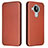 Custodia Portafoglio In Pelle Cover con Supporto L02Z per Nokia 7.3 Marrone