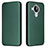 Custodia Portafoglio In Pelle Cover con Supporto L02Z per Nokia 7.3 Verde