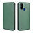 Custodia Portafoglio In Pelle Cover con Supporto L02Z per Samsung Galaxy M21s Verde