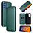 Custodia Portafoglio In Pelle Cover con Supporto L02Z per Samsung Galaxy M52 5G Verde