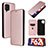 Custodia Portafoglio In Pelle Cover con Supporto L02Z per Samsung Galaxy M62 4G Oro Rosa