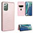 Custodia Portafoglio In Pelle Cover con Supporto L02Z per Samsung Galaxy Note 20 5G Oro Rosa