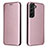 Custodia Portafoglio In Pelle Cover con Supporto L02Z per Samsung Galaxy S23 5G Oro Rosa