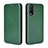 Custodia Portafoglio In Pelle Cover con Supporto L02Z per Vivo Y30 Verde