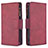 Custodia Portafoglio In Pelle Cover con Supporto L03 per Apple iPhone 14 Pro Rosso Rosa