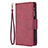 Custodia Portafoglio In Pelle Cover con Supporto L03 per Apple iPhone 14 Pro Rosso Rosa