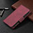 Custodia Portafoglio In Pelle Cover con Supporto L03 per Apple iPhone 14 Pro Rosso Rosa