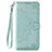 Custodia Portafoglio In Pelle Cover con Supporto L03 per Huawei Enjoy 10 Verde