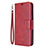 Custodia Portafoglio In Pelle Cover con Supporto L03 per Huawei Honor 9A Rosso