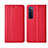 Custodia Portafoglio In Pelle Cover con Supporto L03 per Huawei Nova 7 5G Rosso