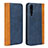 Custodia Portafoglio In Pelle Cover con Supporto L03 per Huawei P20 Pro Blu