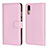 Custodia Portafoglio In Pelle Cover con Supporto L03 per Huawei P20 Rosa