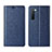 Custodia Portafoglio In Pelle Cover con Supporto L03 per Oppo F15 Blu
