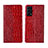 Custodia Portafoglio In Pelle Cover con Supporto L03 per Oppo Reno5 5G Rosso