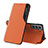Custodia Portafoglio In Pelle Cover con Supporto L03 per Samsung Galaxy S21 FE 5G Arancione
