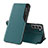 Custodia Portafoglio In Pelle Cover con Supporto L03 per Samsung Galaxy S21 FE 5G Verde