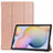 Custodia Portafoglio In Pelle Cover con Supporto L03 per Samsung Galaxy Tab S7 Plus 12.4 Wi-Fi SM-T970 Oro Rosa