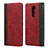 Custodia Portafoglio In Pelle Cover con Supporto L03 per Sony Xperia 1 Rosso