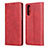 Custodia Portafoglio In Pelle Cover con Supporto L03 per Sony Xperia 10 II Rosso