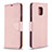 Custodia Portafoglio In Pelle Cover con Supporto L03 per Xiaomi Redmi Note 9 Pro Oro Rosa