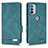 Custodia Portafoglio In Pelle Cover con Supporto L03Z per Motorola Moto G41 Verde
