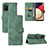 Custodia Portafoglio In Pelle Cover con Supporto L03Z per Samsung Galaxy A03s Verde