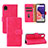 Custodia Portafoglio In Pelle Cover con Supporto L03Z per Samsung Galaxy A22 5G SC-56B Rosa Caldo