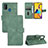 Custodia Portafoglio In Pelle Cover con Supporto L03Z per Samsung Galaxy M21 Verde