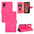 Custodia Portafoglio In Pelle Cover con Supporto L03Z per Samsung Galaxy XCover 5 SM-G525F Rosa Caldo