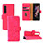 Custodia Portafoglio In Pelle Cover con Supporto L03Z per Samsung Galaxy Z Fold3 5G Rosa Caldo