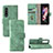 Custodia Portafoglio In Pelle Cover con Supporto L03Z per Samsung Galaxy Z Fold3 5G Verde